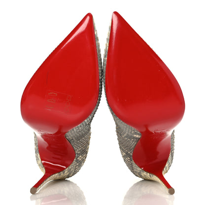 Christian Louboutin Snakeskin So Kate 120 Pumps 39.5 Cream Grey 5 of 8