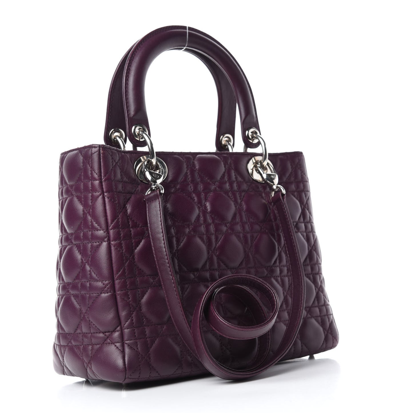 Lambskin Cannage Medium Lady Dior Purple