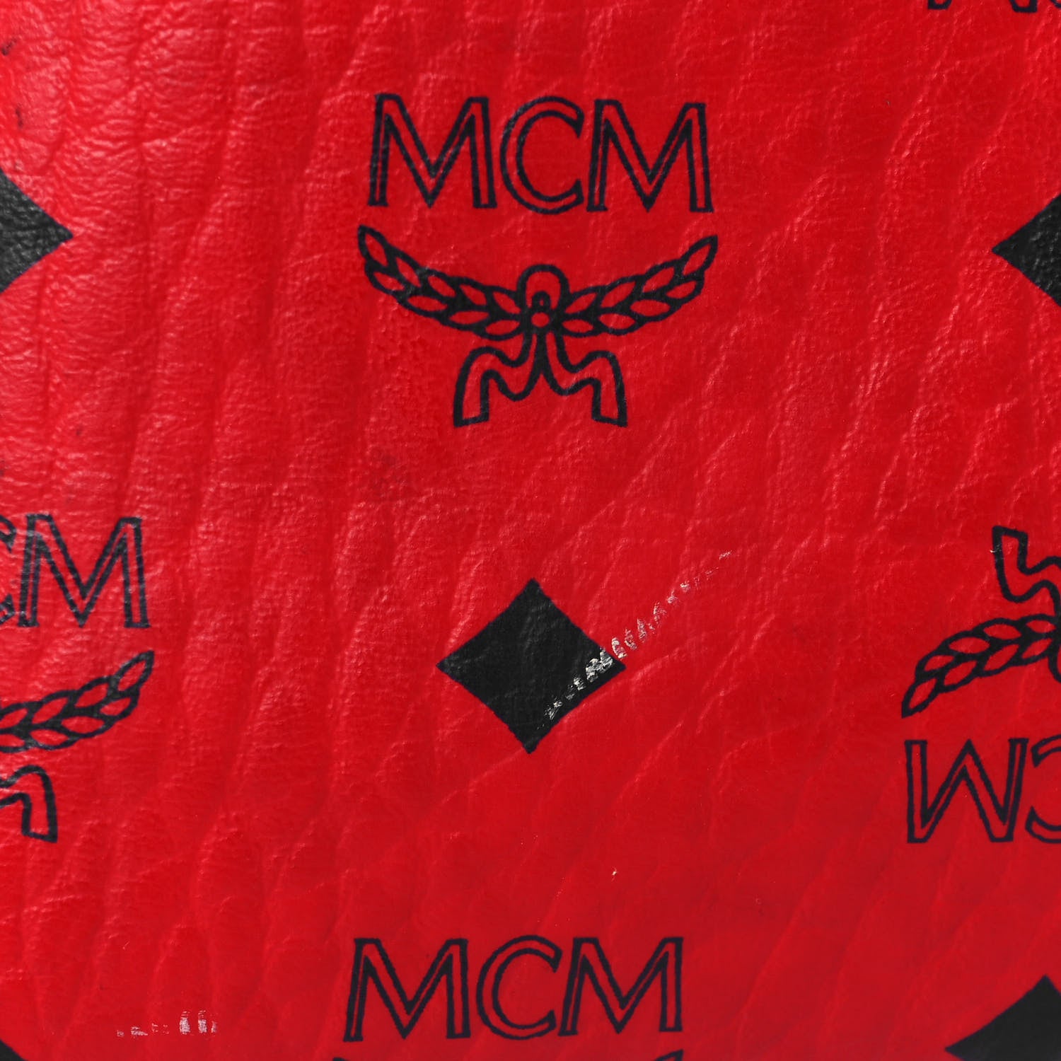 MCM Visetos Large Liz Reversible Shopper Tote Ruby Red 21 of 24