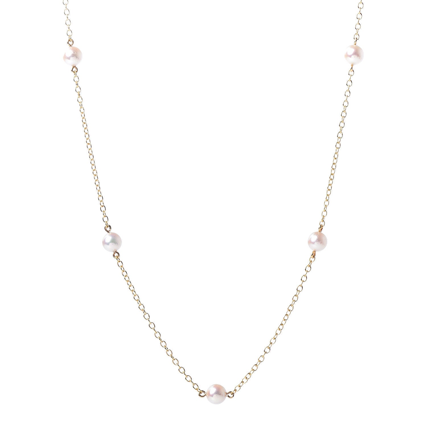 Tiffany 18K Yellow Gold 5-5.5mm Elsa Peretti Pearls By The Yard Necklace 1 of 5