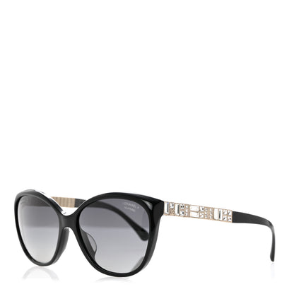 Chanel Crystal Baguette Polarized Cat Eye Sunglasses 5309-B-A Black 1 of 7
