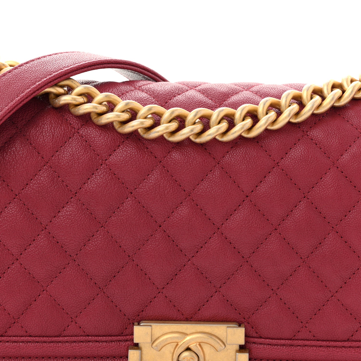 Chanel Caviar Quilted Medium Boy Flap Red 8 of 11