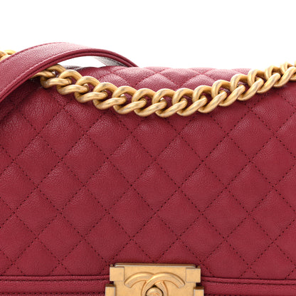 Chanel Caviar Quilted Medium Boy Flap Red 8 of 11