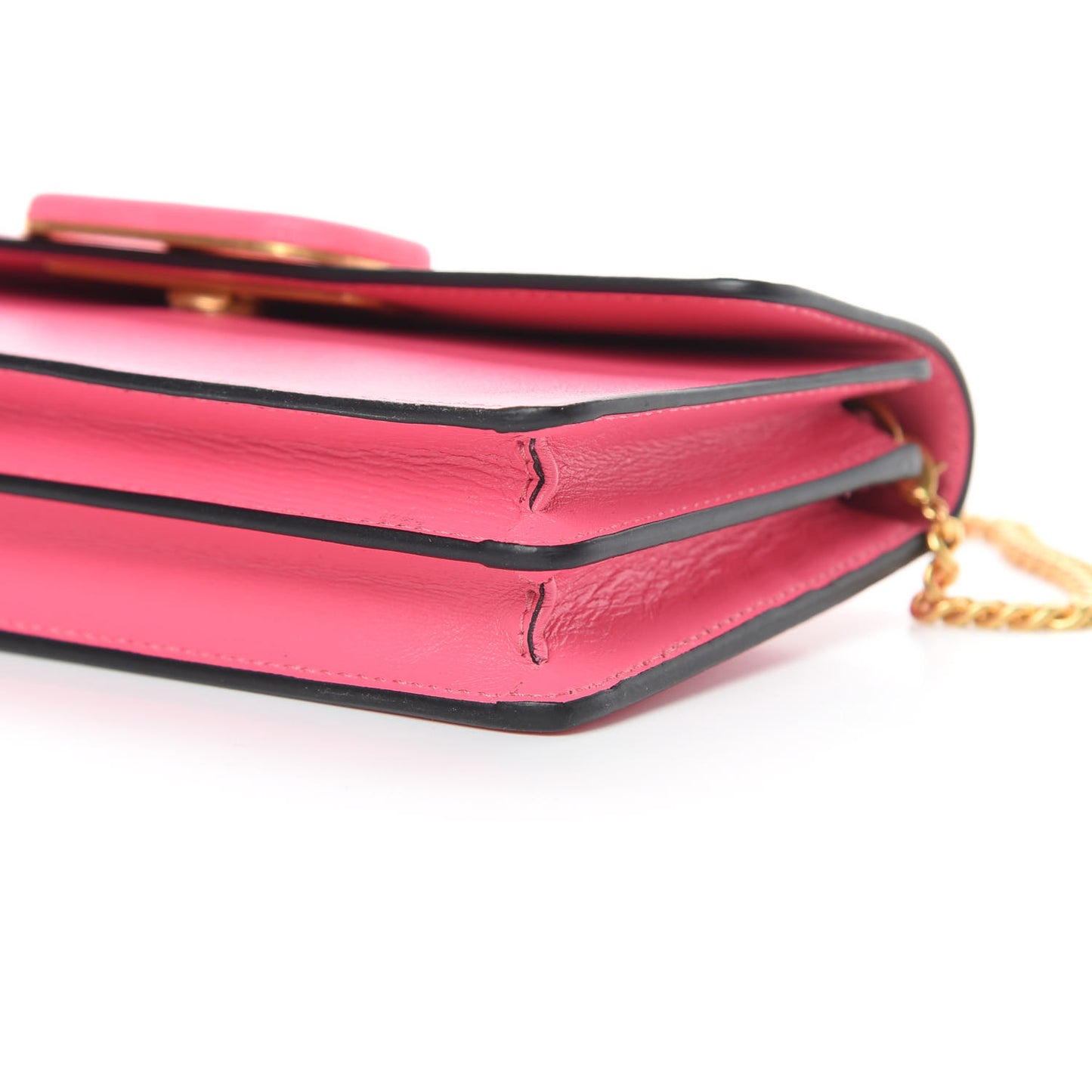 Smooth Calfksin Vlogo Wallet On Chain Feminine Pink