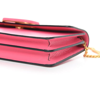 Valentino Garavani Smooth Calfksin Vlogo Wallet On Chain Feminine Pink 10 of 10