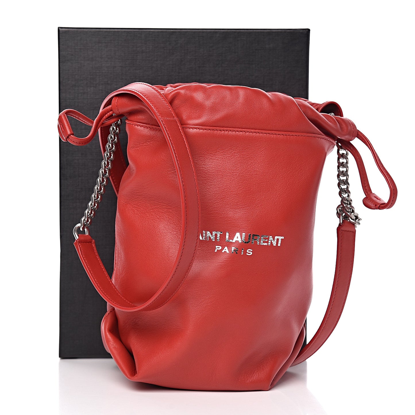 Lambskin Small Teddy Bucket Bag Red