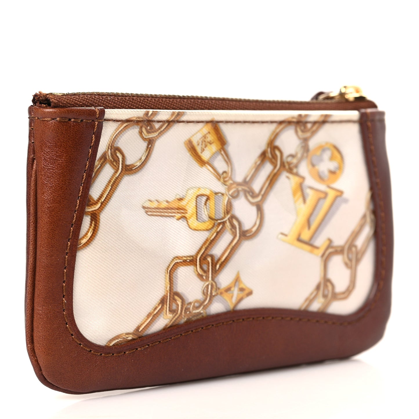 Monogram Charms Key Pouch White