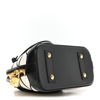 Louis Vuitton Lambskin Malletage Alma BB Black White 4 of 10
