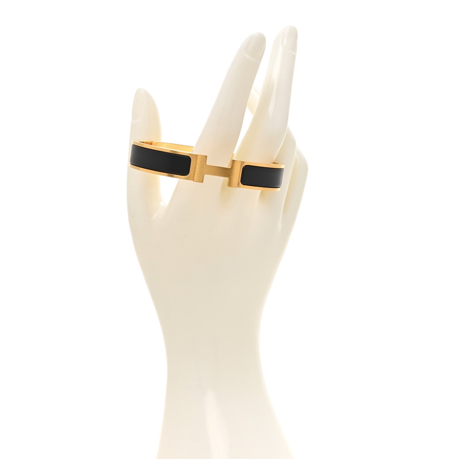 Hermes Matte Enamel Narrow Clic Clac HH Bracelet Black 2 of 5