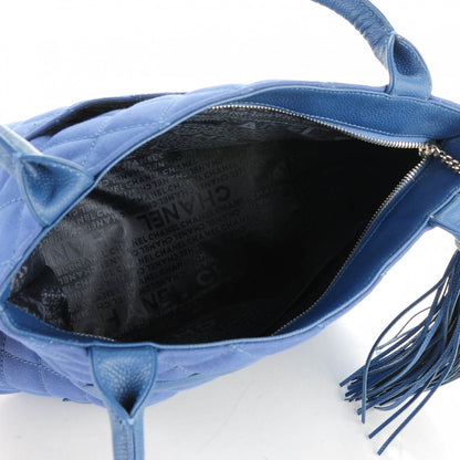 Chanel Canvas Caviar Tassel Tote Dark Blue 5 of 12