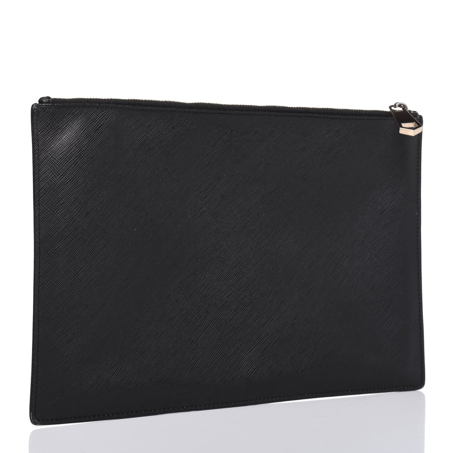 Textured Coated Canvas Madonna Print Large Flat Zip Pouch