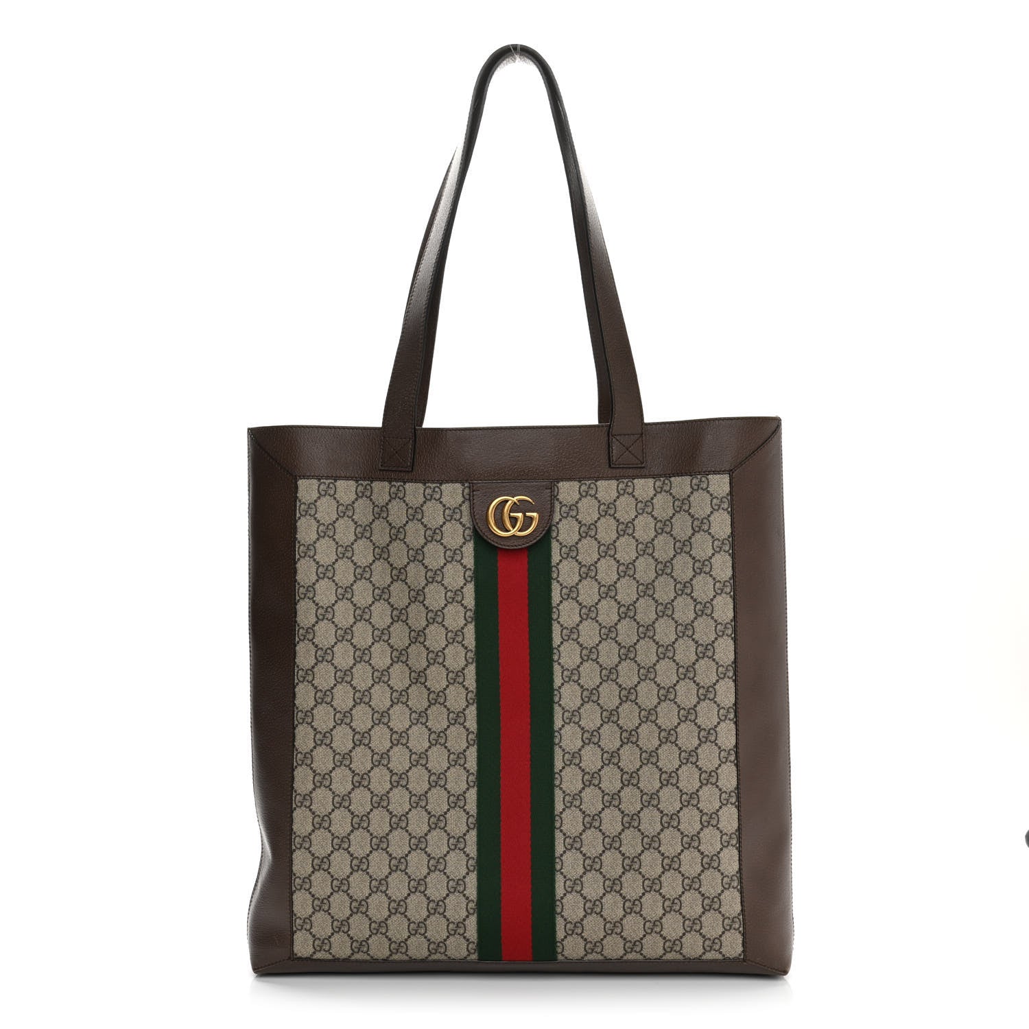 Gucci GG Supreme Monogram Web Large Ophidia Vertical Shopping Tote Brown 3 of 13