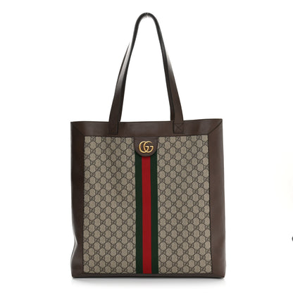 Gucci GG Supreme Monogram Web Large Ophidia Vertical Shopping Tote Brown 3 of 13