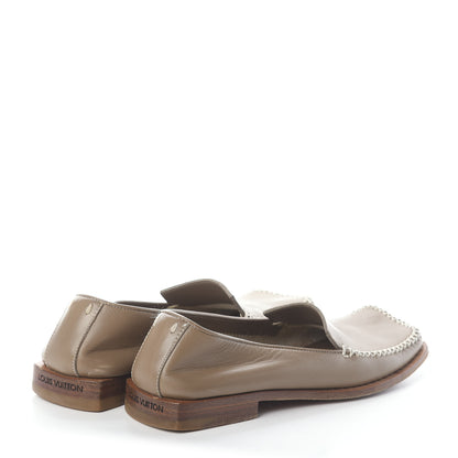 Louis Vuitton Calfskin Square Toe Loafers 36.5 Taupe 4 of 8