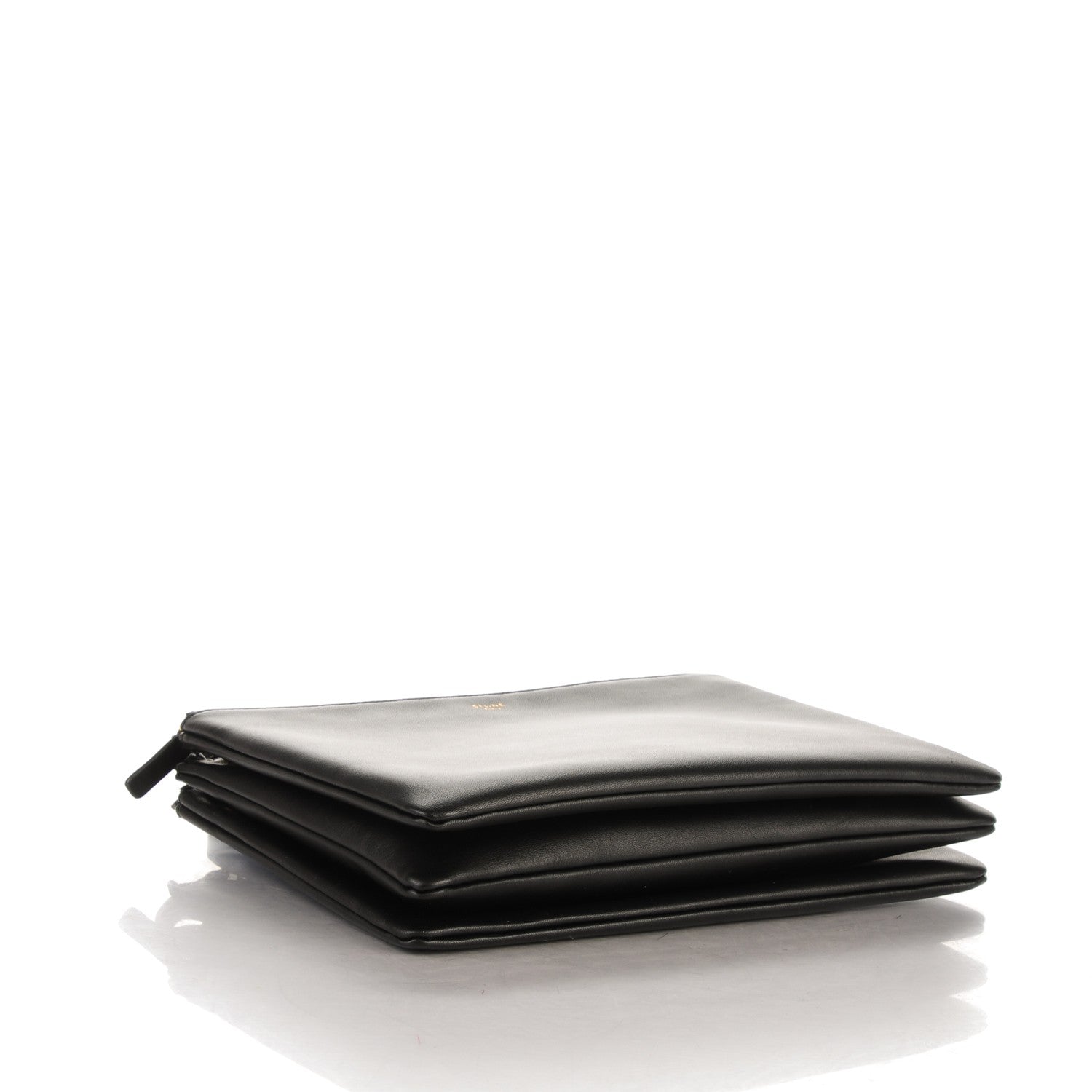 Celine Lambskin Large Trio Crossbody Bag Black 4 of 8