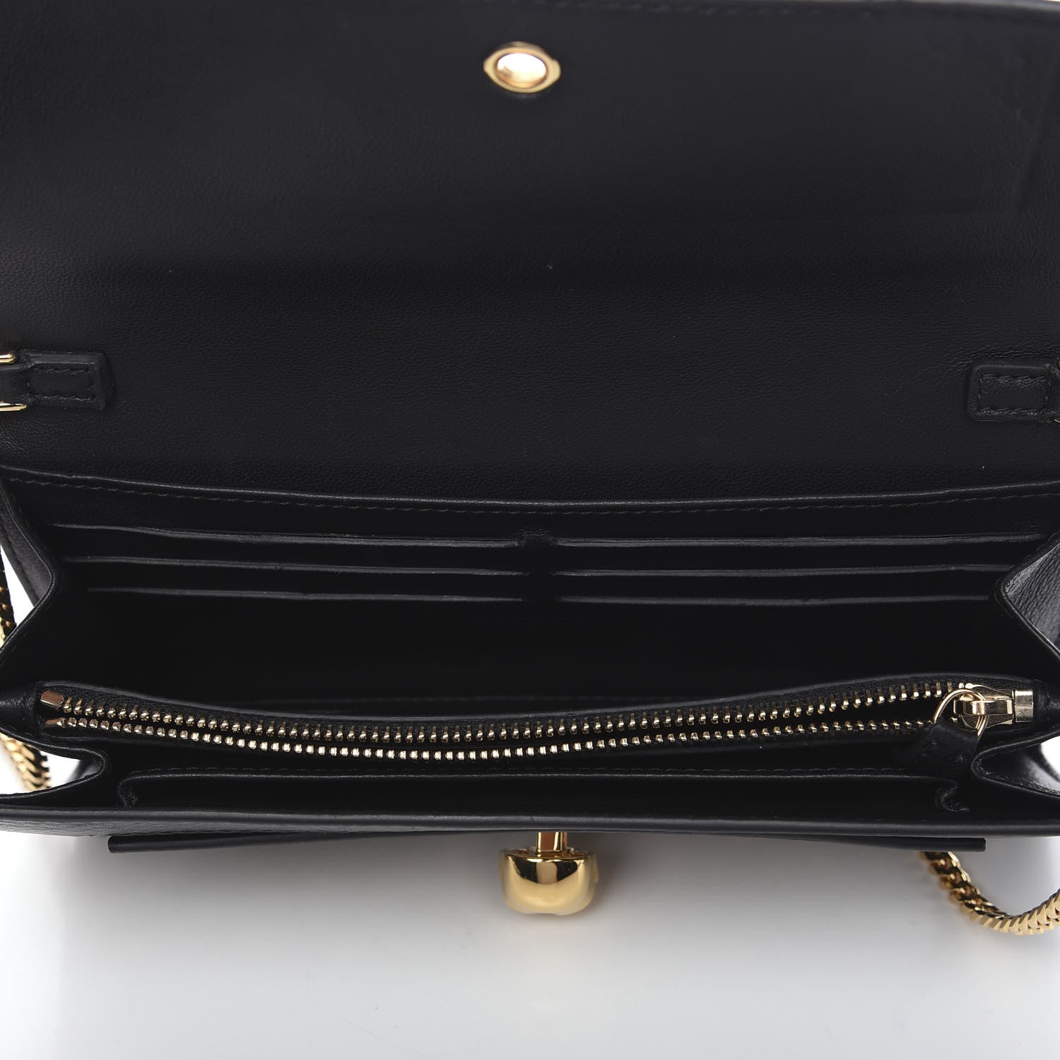 Alexander McQueen Calfskin Studded Skull Wallet on Chain Black 9 of 11