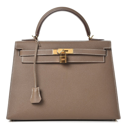 Hermes Epsom Kelly Sellier 32 Etoupe 1 of 34