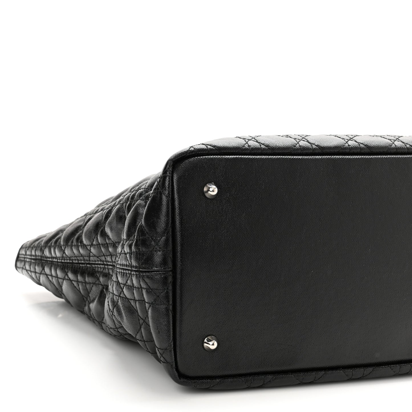 Coated Canvas Cannage Medium Panarea Tote Black