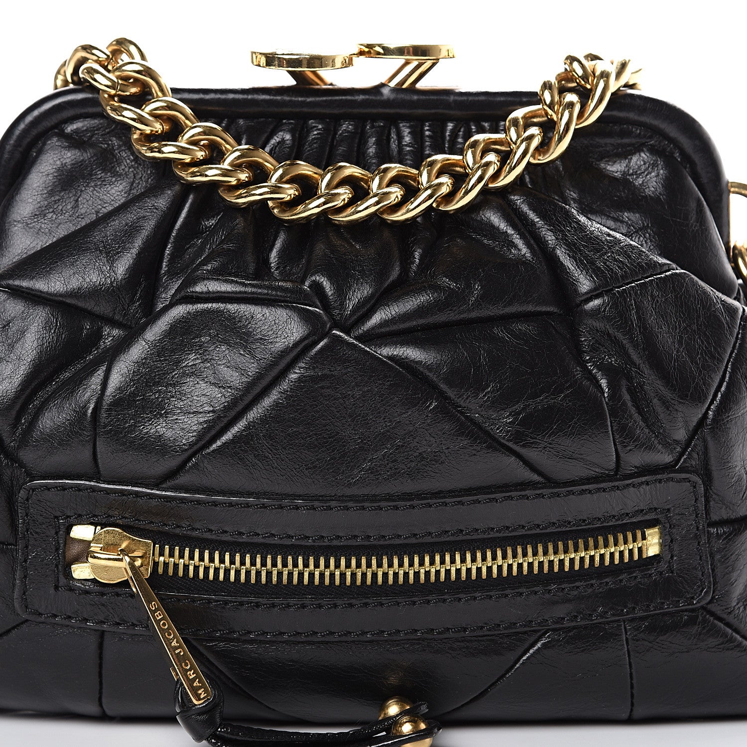Marc Jacobs Calfskin Patchwork Little Stam Black 7 of 9