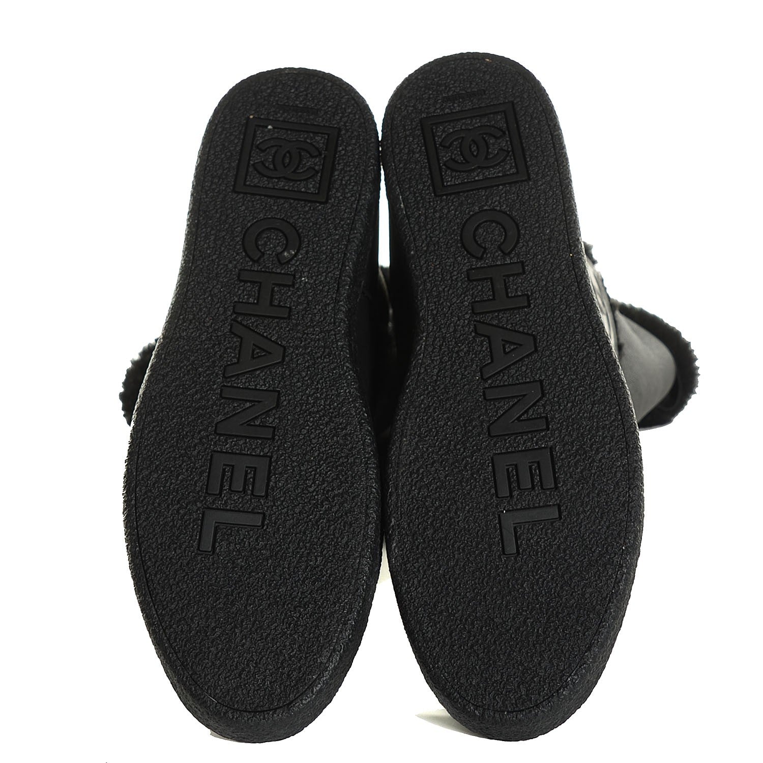 Chanel Shearling Short Boots 39 Black 5 of 7