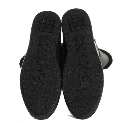 Chanel Shearling Short Boots 39 Black 5 of 7