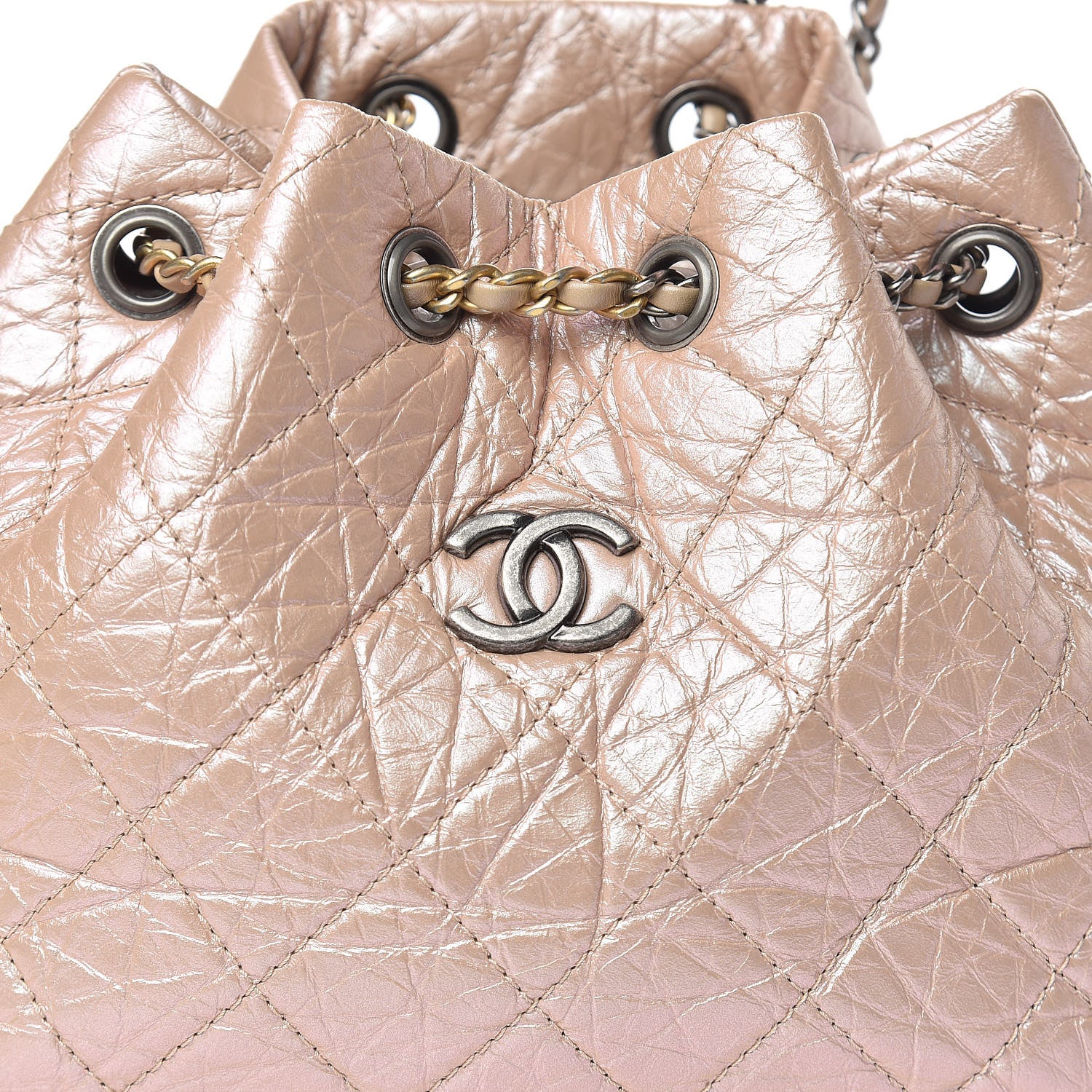 Chanel Iridescent Lambskin Calfskin Small Quilted Gabrielle Backpack Light Pink 10 of 10