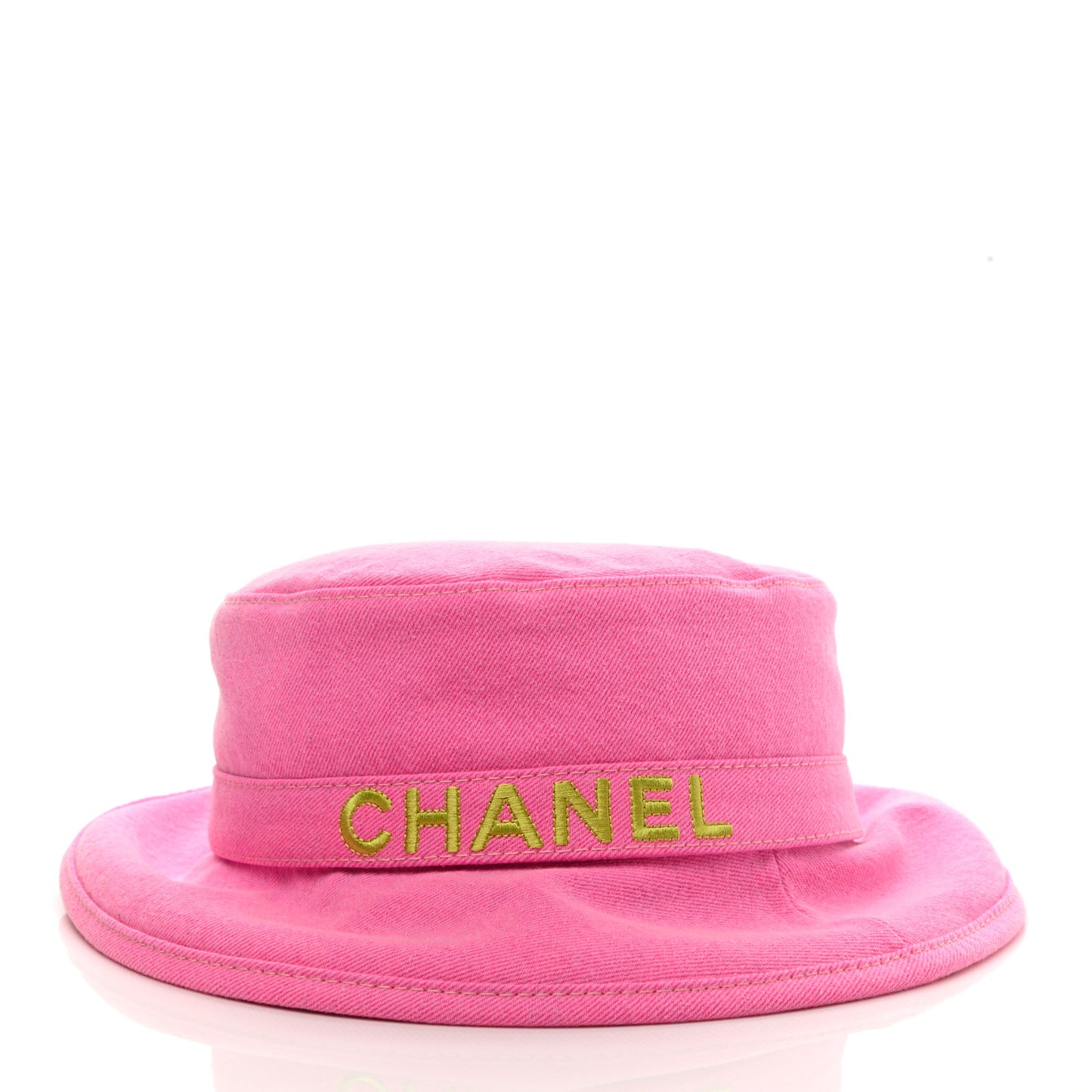 Denim Logo Bucket Hat L Pink Yellow