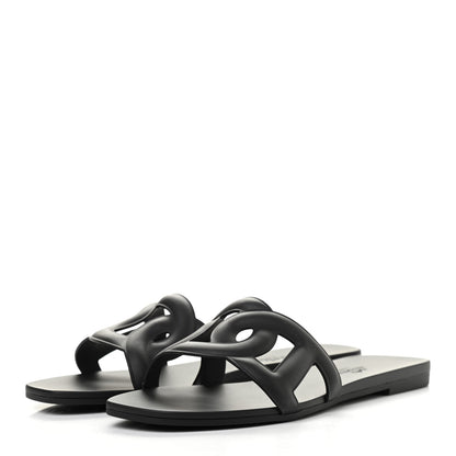 Hermes Rubber Aloha Sandals 38 Black 3 of 8