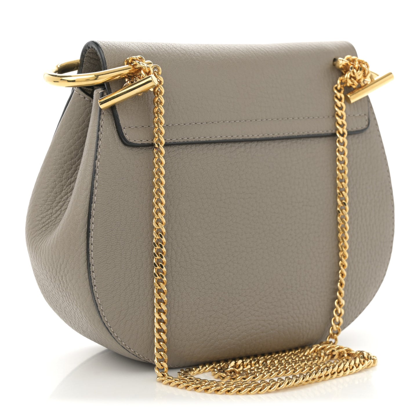 Grained Lambskin Mini Drew Shoulder Bag Motty Grey