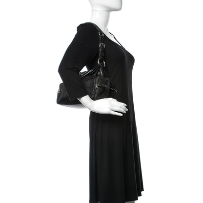 Prada Tessuto Nylon Vitello Shoulder Bag Black 2 of 12