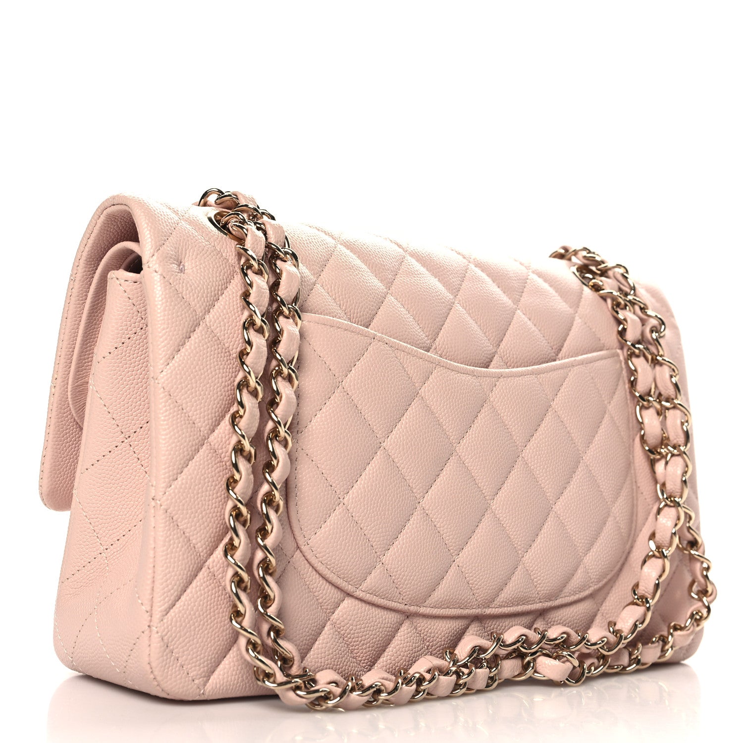 Chanel Caviar Quilted Medium Double Flap Light Pink 3 of 11