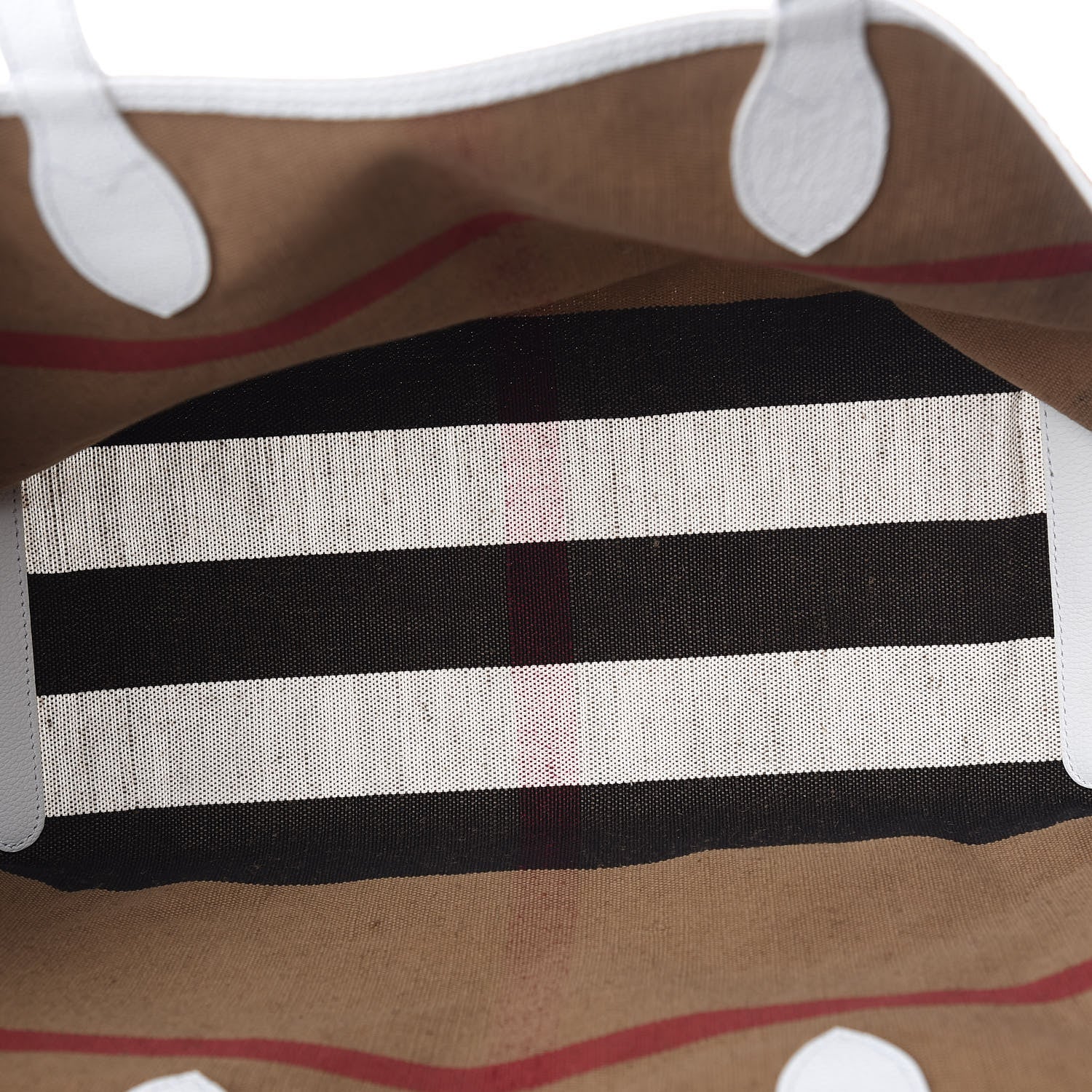 Burberry Coated Canvas Mega Check Medium Doodle Tote White 5 of 14