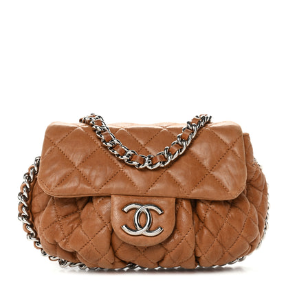 Chanel Washed Lambskin Mini Chain Around Messenger Brown 1 of 11