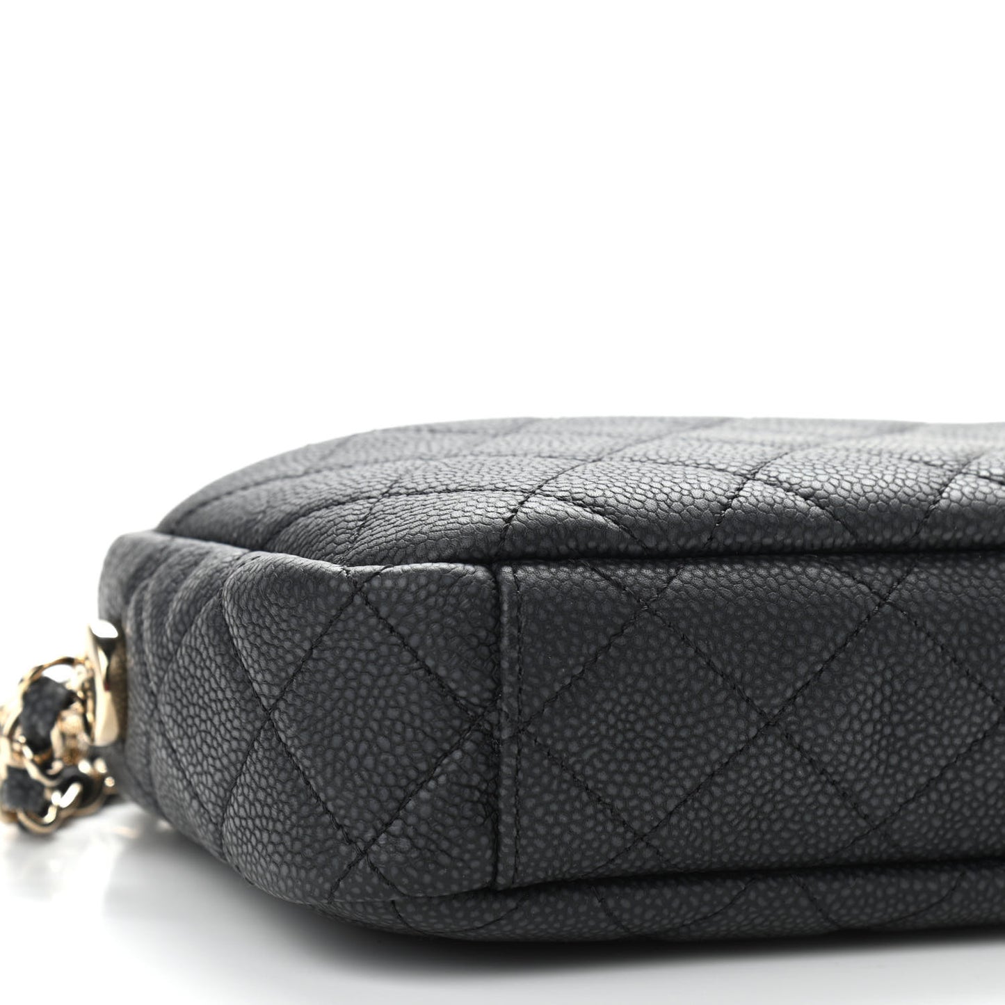 Caviar Quilted Coco Tassel Camera Case Black