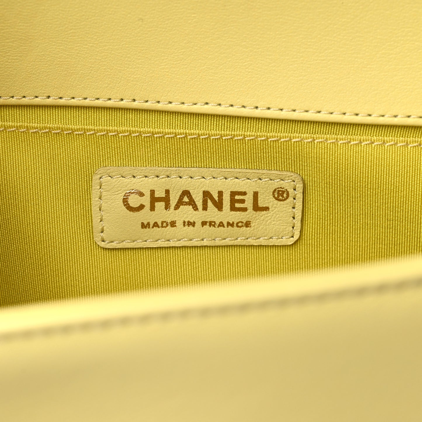 Lambskin Quilted Medium Boy Flap Yellow