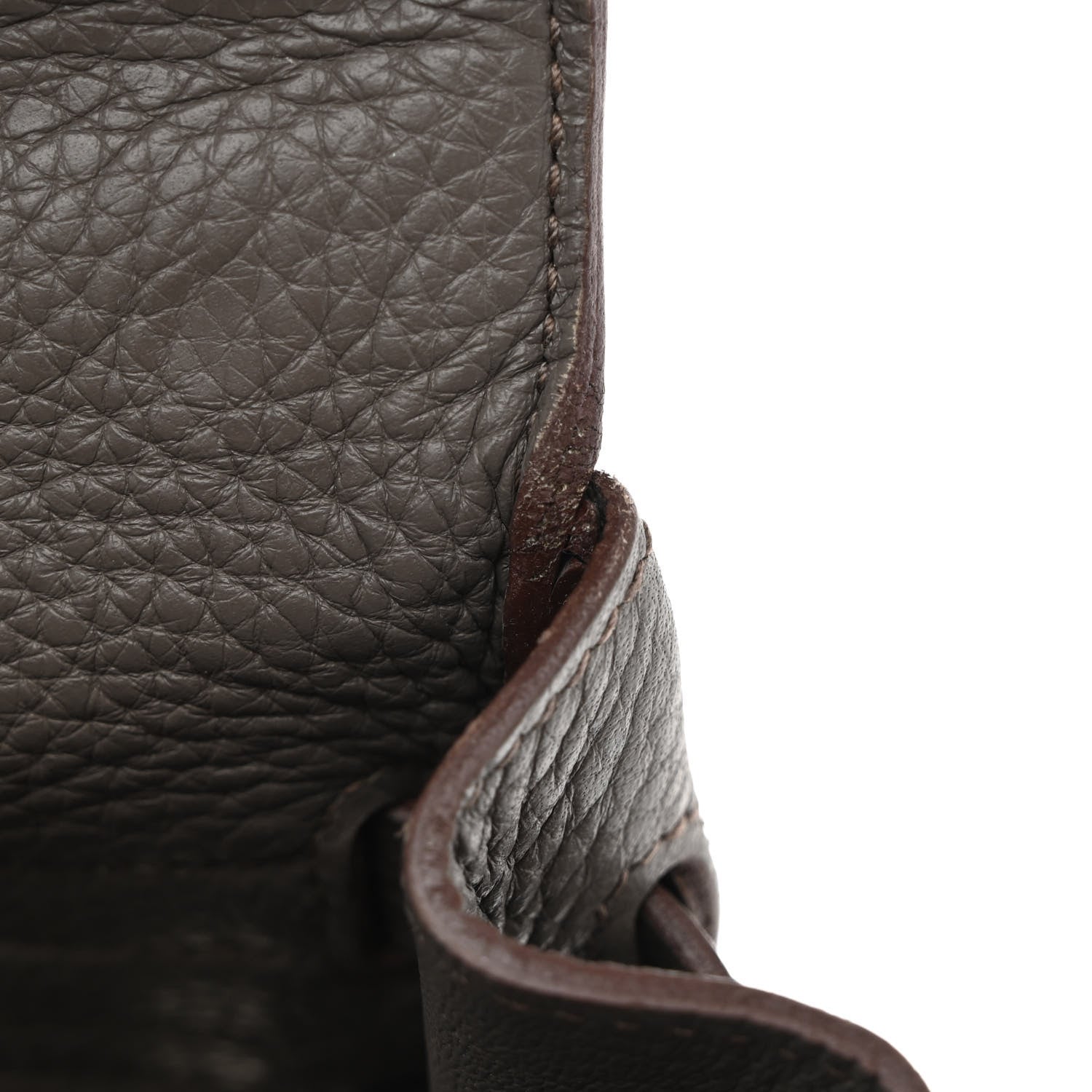 Hermes Taurillon Clemence Kelly Retourne 35 Etain Rouge Casaque 11 of 14