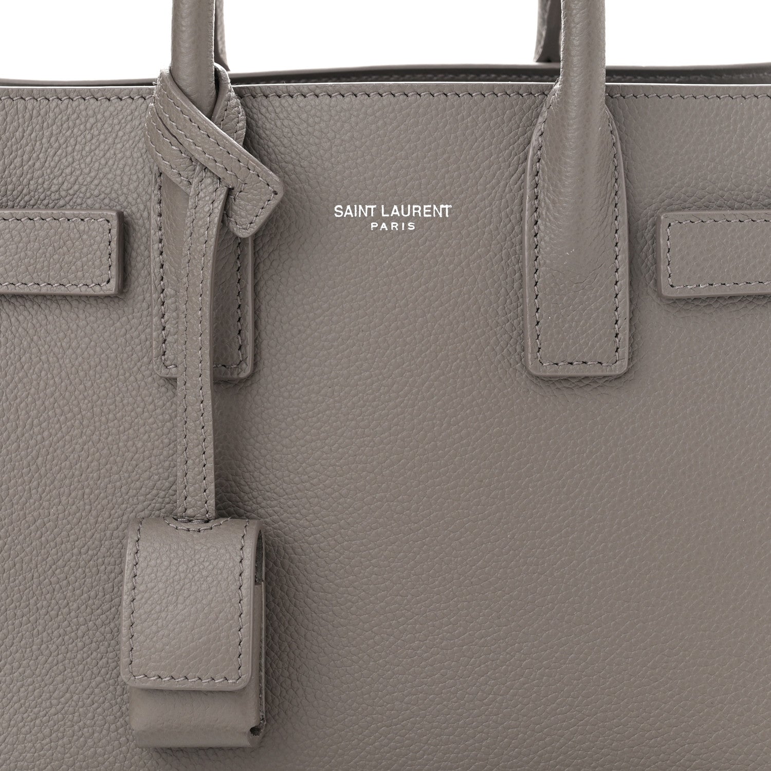 Saint Laurent Grained Calfskin Nano Sac De Jour Fog 8 of 10