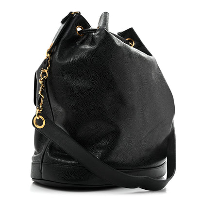 Chanel Caviar CC Drawstring Shoulder Bag Black 4 of 16