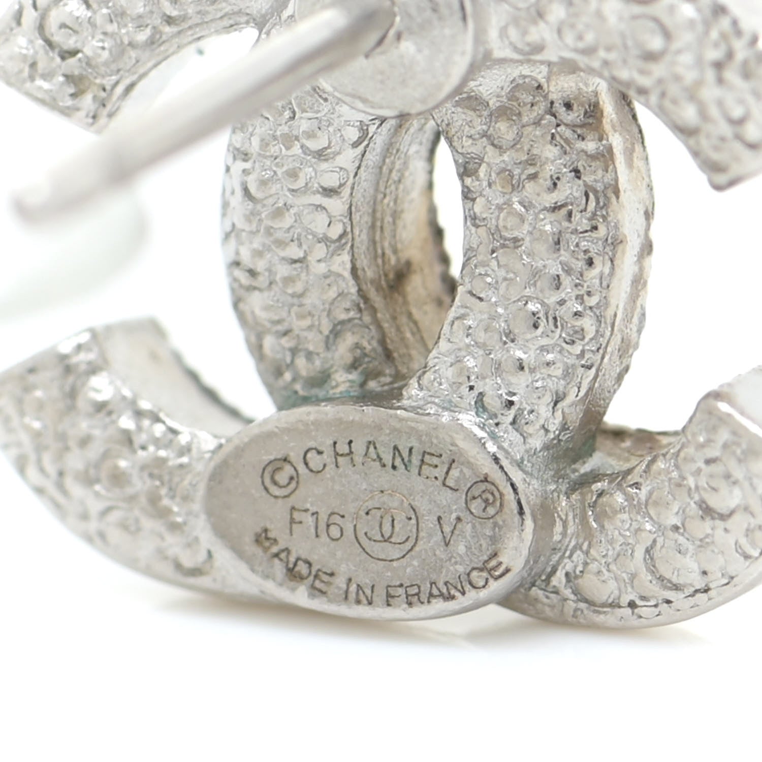 Chanel Crystal CC Earrings Silver 4 of 5