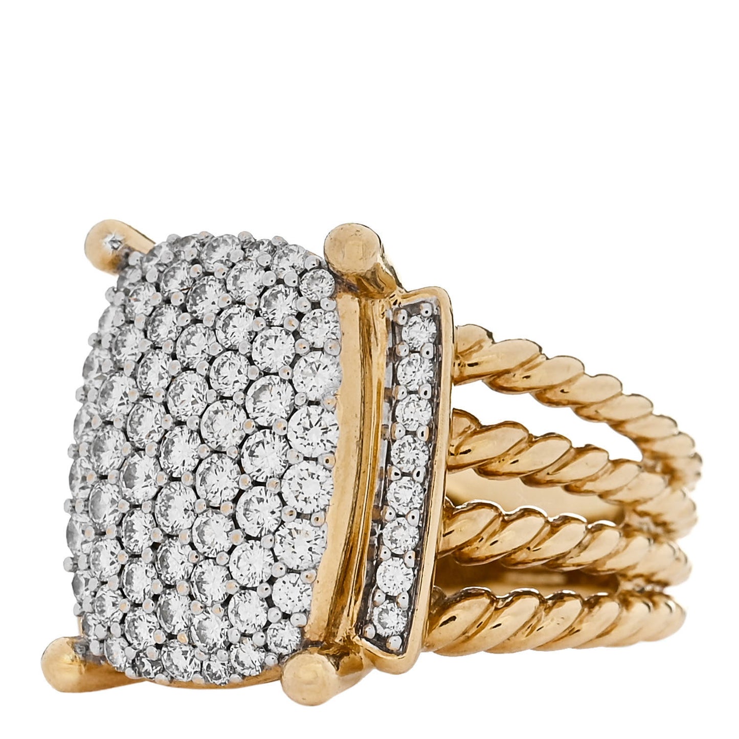 18K Yellow Gold Diamond 16mm Wheaton Ring 52 6