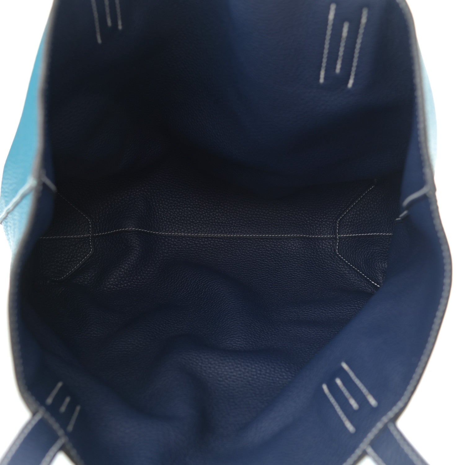 Hermes Taurillon Clemence Double Sens 36 Reversible Tote Bleu Sapphire Izmir 9 of 15
