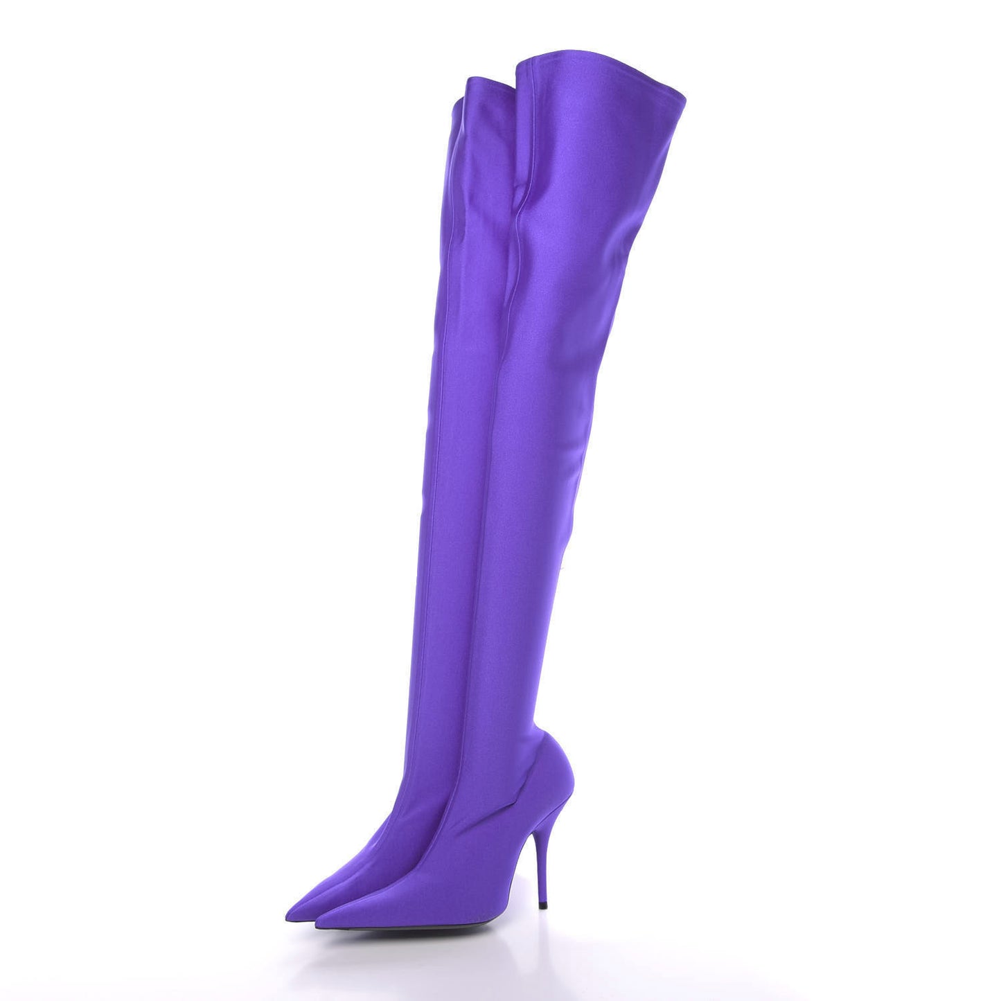Spandex Pointed Toe Knife Thigh High Boots 36 Violet