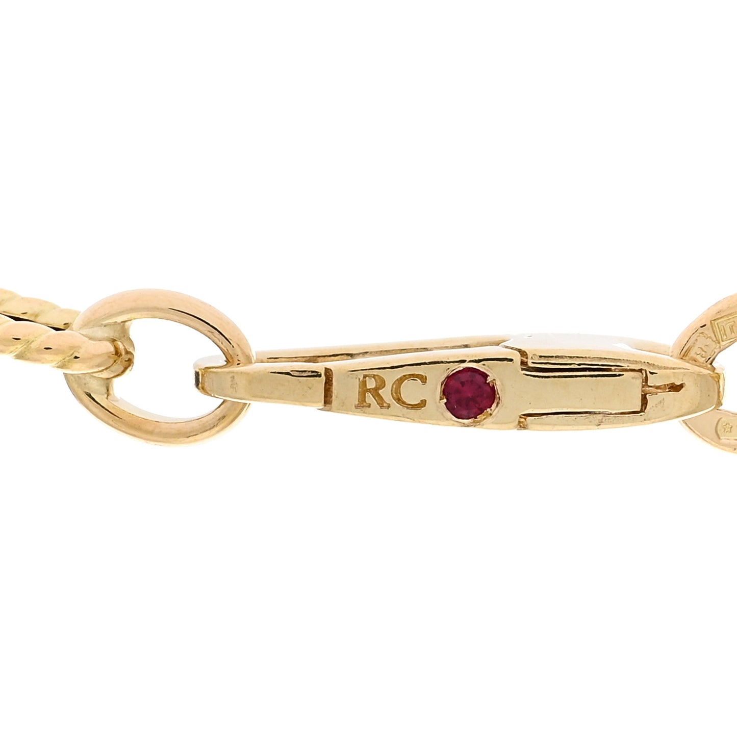 18K Yellow Gold Paper Clip Link Necklace