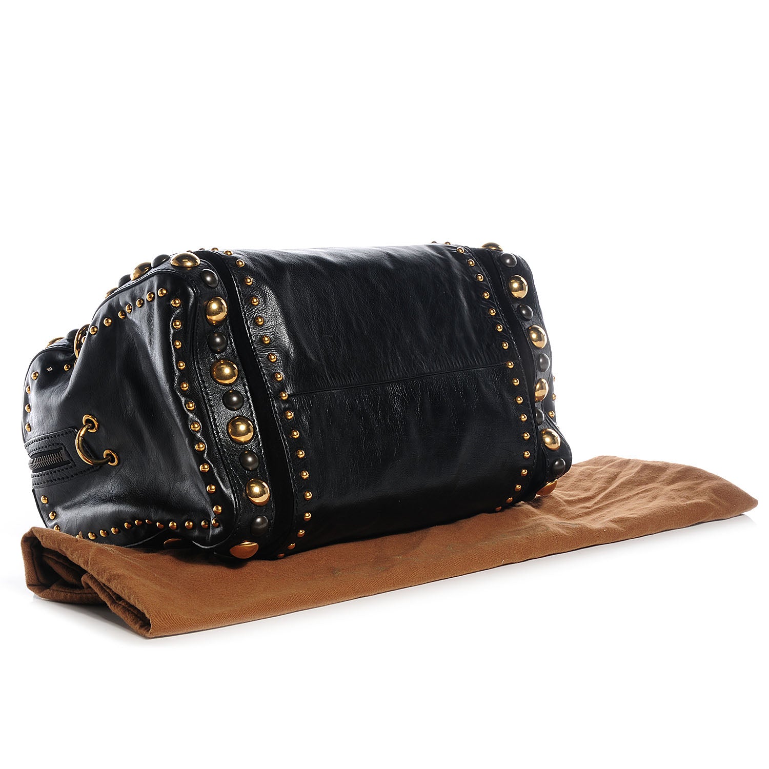 Gucci Leather Babouska Studded Large Boston Black 4 of 8