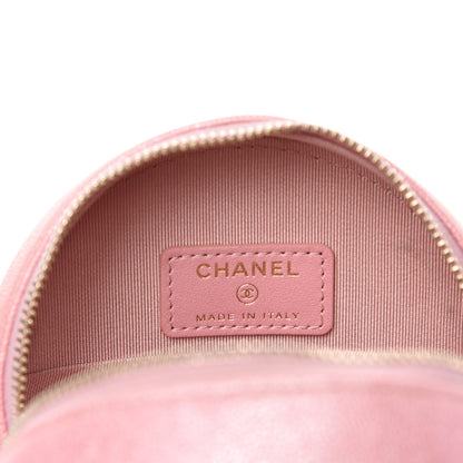 Chanel Iridescent Caviar Quilted Round Clutch With Chain Pink 8 of 10