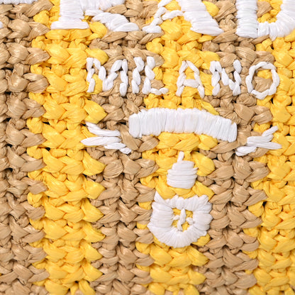 Prada Yarn Raffia Effect Crochet Striped Re-Edition 2005 Shoulder Bag Naturale Giallo 9 of 11