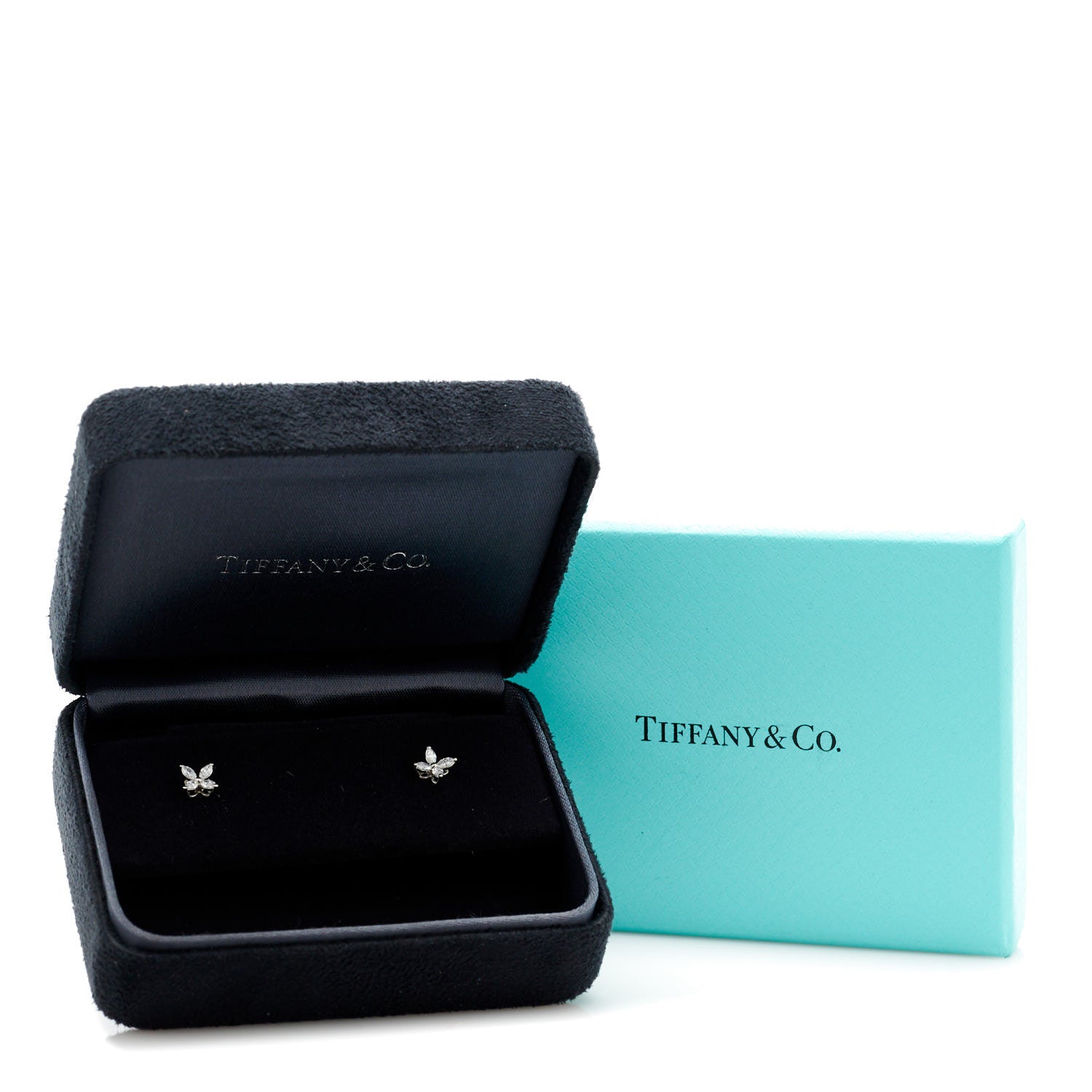 Tiffany Platinum Diamond .19ct Mini Victoria Earrings 6 of 6