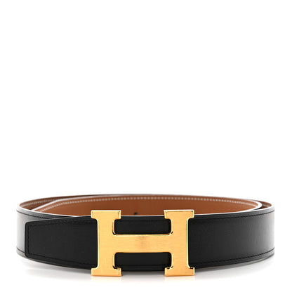 Hermes Box Togo 32mm H Belt 85 Black Gold 1 of 9