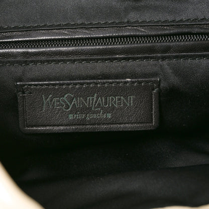 Saint Laurent Calfskin Pleated Mombasa Hobo Off White 5 of 9