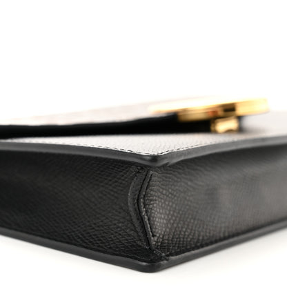 Fendi Vitello Cruise F is Fendi Bi-Color FF 1974 Embossed Medium Envelope Wallet On Chain Black Maya 9 of 11